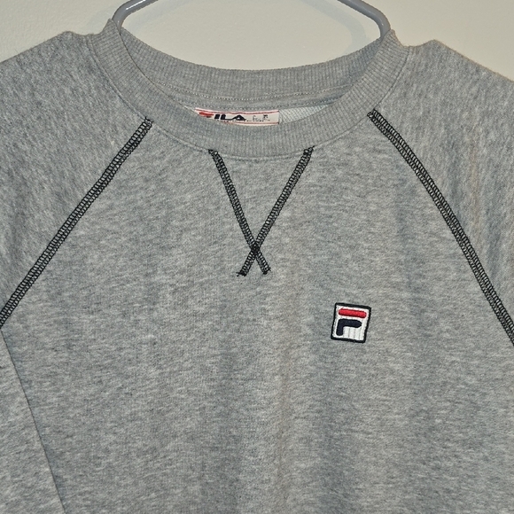 Fila Heather Gray Men's Crewneck Sweater With Embroidery LOT N - Picture 4 of 5